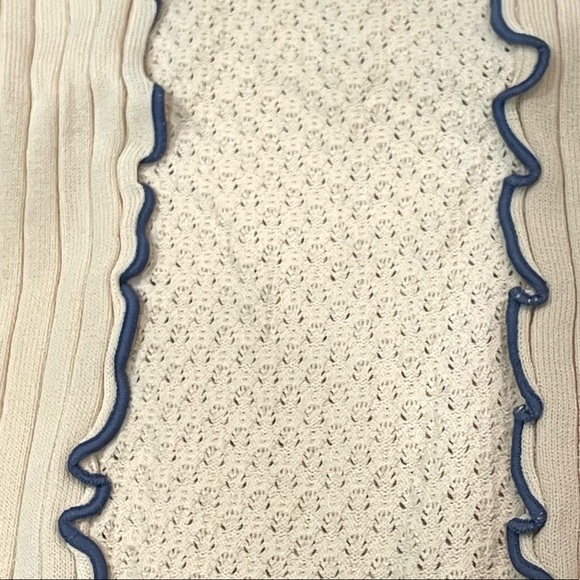 Cider Cream Tank Top with Blue Ruffle Trim - Picture 3 of 6